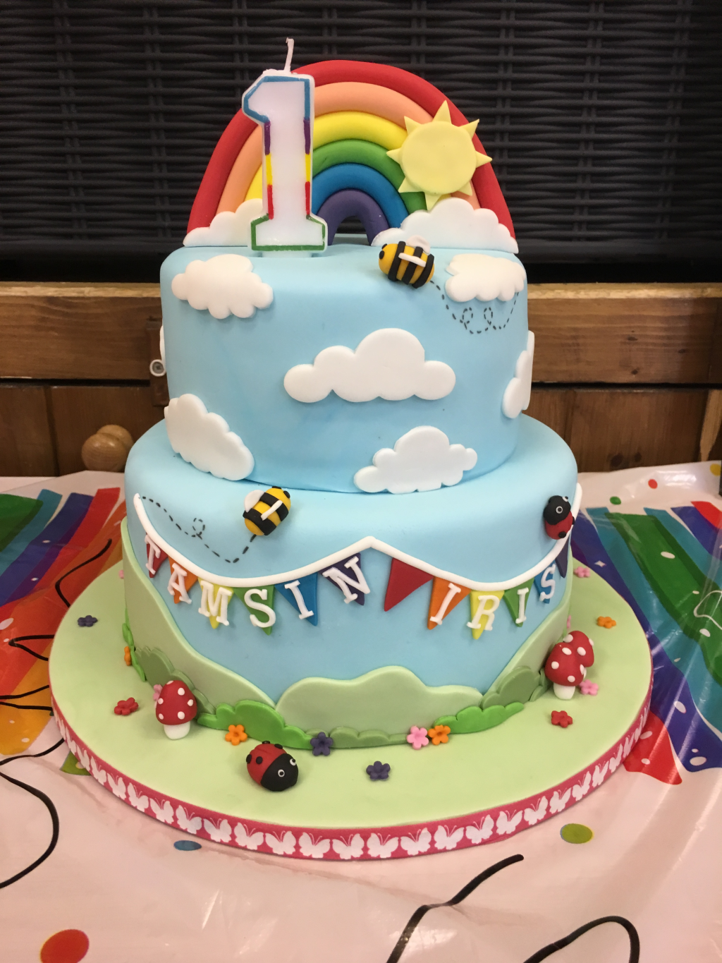 Rainbow-first-birthday-cake