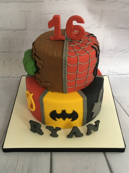 Superhero-two-tier-cake