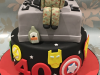 Soldier-record-decks-and-superhero-cake
