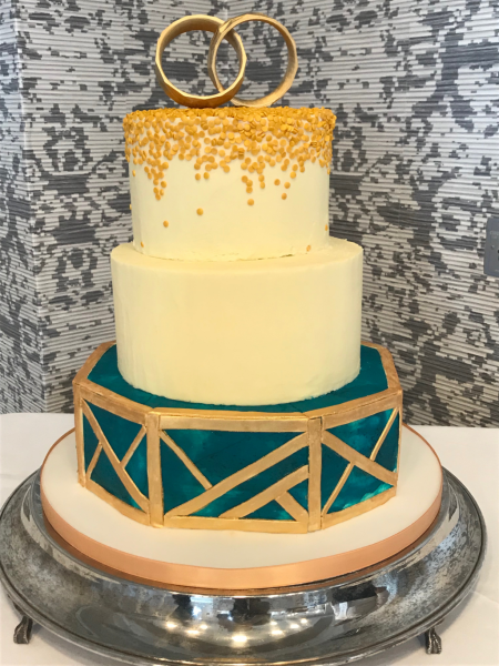 Geometric-hexagonal-wedding-cake