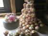 Lace-and-roses-wedding-cupcakes-and-cutting-cake